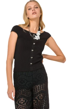 1242-10 / Aansluitende Geklede Top Met Stretch>Caroline Biss New
