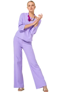 1581-46 / Comfortabele Geklede Broek, Recht Been, Normal Waist><noscript><img width=