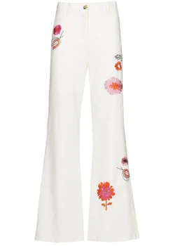 1509-69 / Comfortabele Jeans Met Broderie, Flared Leg, Normal Waist>Caroline Biss