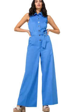 1577-27 / Comfortabele Jumpsuit In Katoen, Enkellengte, Wijd Been><noscript><img width=