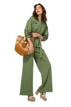 1568-60 / Comfortabele Jumpsuit In Katoen, Wijd Been><noscript><img width=