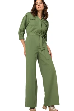 1568-60 / Comfortabele Jumpsuit In Katoen, Wijd Been><noscript><img width=