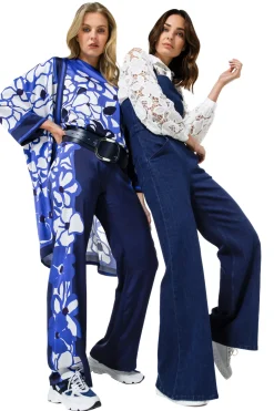 1514-23 / Comfortabele Overall In Jeans, Wijd Been><noscript><img width=