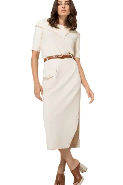 1713-34 / Comfortabele Rechte Midi Rok, Jeanslook><noscript><img width=