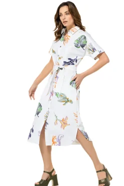 3181-69 / Comfortabele Rechtvallende Midi Jurk In Katoen><noscript><img width=