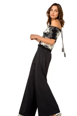 1569-10 / Comfortabele Wijde Broek In Katoen, Normal Waist><noscript><img width=