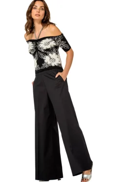 1569-10 / Comfortabele Wijde Broek In Katoen, Normal Waist><noscript><img width=