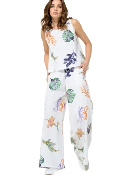 3581-69 / Comfortabele Wijde Katoenen Broek, Normal Waist><noscript><img width=