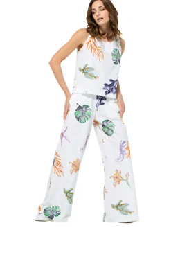 3581-69 / Comfortabele Wijde Katoenen Broek, Normal Waist><noscript><img width=