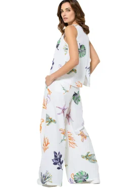 3581-69 / Comfortabele Wijde Katoenen Broek, Normal Waist><noscript><img width=