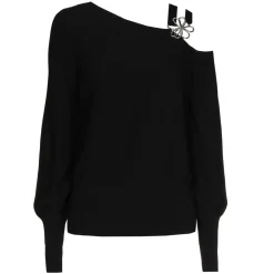 1257-10 / Elegante Fijn Gebreide Pull Met Schoudereffect>Caroline Biss Discount