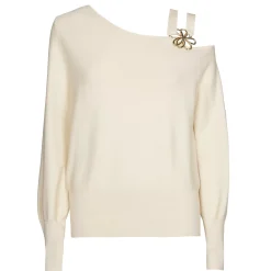 1257-34 / Elegante Fijn Gebreide Pull Met Schoudereffect>Caroline Biss Discount