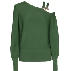 1257-62 / Elegante Fijn Gebreide Pull Met Schoudereffect>Caroline Biss Discount