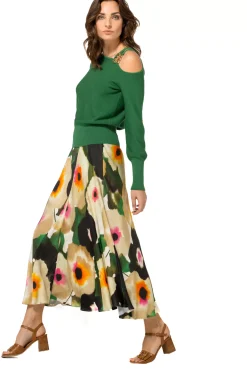 1257-62 / Elegante Fijn Gebreide Pull Met Schoudereffect><noscript><img width=