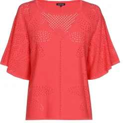 1249-72 / Fijn Gebreide Pull Met Bloemeffect>Caroline Biss