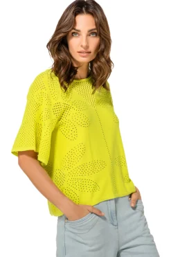 1249-80 / Fijn Gebreide Pull Met Bloemeffect><noscript><img width=