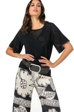 1249-10 / Fijn Gebreide Pull Met Bloemeffect><noscript><img width=
