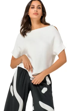 1246-91 / Fijn Gebreide Top Met Schoudereffect><noscript><img width=