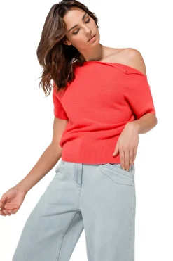 1246-72 / Fijn Gebreide Top Met Schoudereffect><noscript><img width=