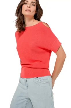 1246-72 / Fijn Gebreide Top Met Schoudereffect><noscript><img width=