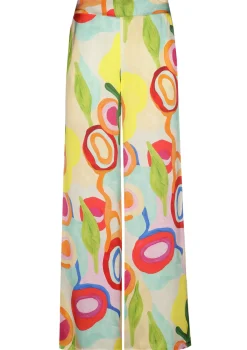 3566-79 / Frivole Soepelvallende Rechte Broek, Normal Waist>Caroline Biss Clearance