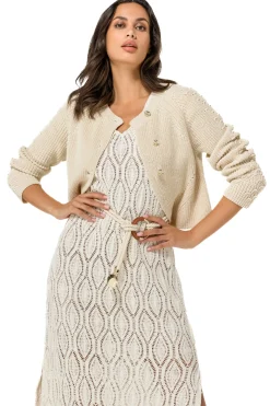 1281-34 / Grof Gebreide Bolero In Katoen><noscript><img width=