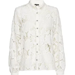 1606-91 / Halfdoorzichtige Katoenen Bloes Met Broderie>Caroline Biss Outlet