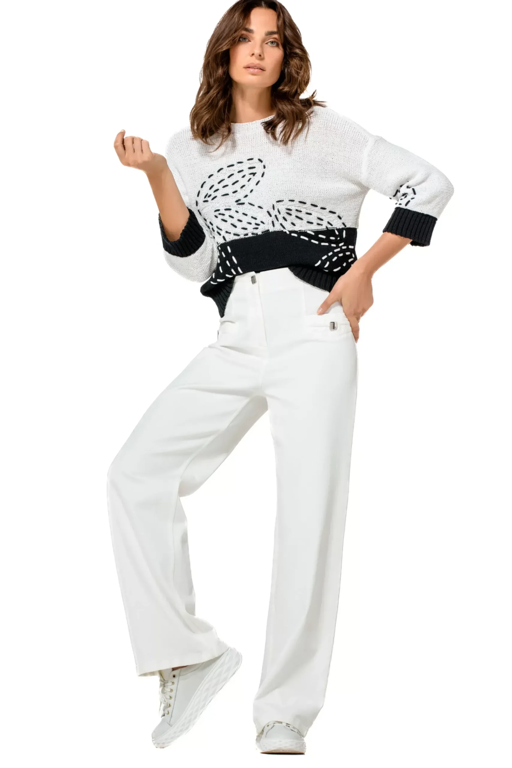 1298-19 / Katoenen Pull Bicolor>Caroline Biss Best