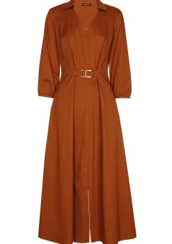 1167-35 / Licht Aansluitende Midi Jurk Met Stretch>Caroline Biss Online