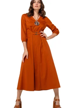 1167-35 / Licht Aansluitende Midi Jurk Met Stretch><noscript><img width=