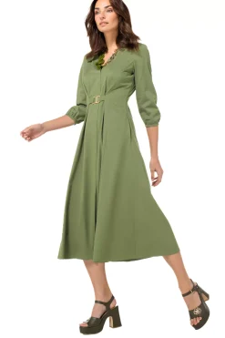 1167-60 / Licht Aansluitende Midi Jurk Met Stretch><noscript><img width=