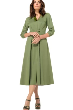 1167-60 / Licht Aansluitende Midi Jurk Met Stretch><noscript><img width=