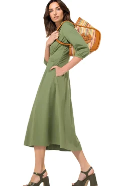 1167-60 / Licht Aansluitende Midi Jurk Met Stretch><noscript><img width=