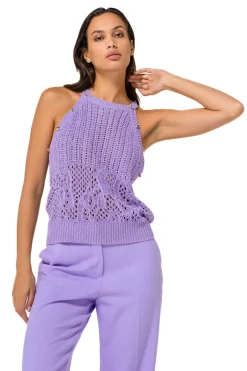 1232-46 / Los Gebreide Pull Met Afneembare Mouwen><noscript><img width=