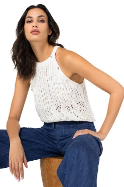 1232-91 / Los Gebreide Pull Met Afneembare Mouwen><noscript><img width=