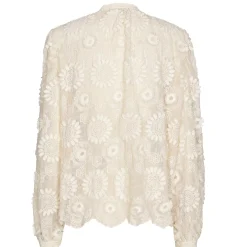 1605-34 / Rechtvallende Bloes In Stretch Tulle Met Broderie>Caroline Biss Clearance