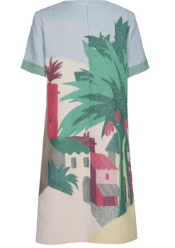 1152-69 / Rechtvallende Jurk In Katoen Met Allover Print>Caroline Biss Discount