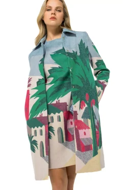 1152-69 / Rechtvallende Jurk In Katoen Met Allover Print><noscript><img width=