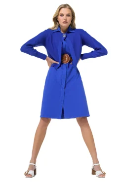 1113-27 / Rechtvallende Jurk Met Stretch><noscript><img width=