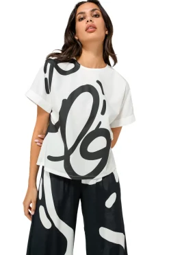 1640-19 / Rechtvallende Korte Top In Katoen><noscript><img width=