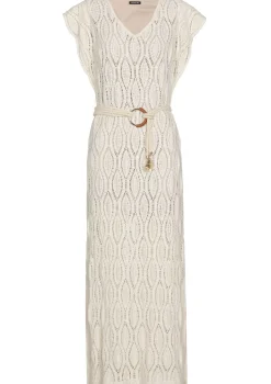 1140-34 / Rechtvallende Midi Jurk In Crochet>Caroline Biss New