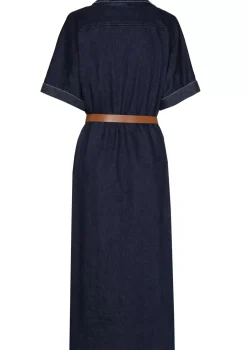 1114-23 / Rechtvallende Midi Jurk In Jeans Met Stretch>Caroline Biss