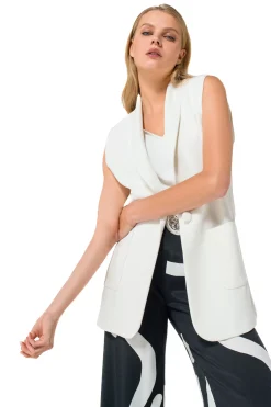 1830-91 / Rechtvallende Mouwloze Blazer Met Schoudereffect><noscript><img width=