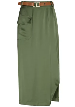 1767-61 / Rechtvallende Shiny Midi Rok>Caroline Biss Best