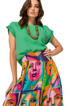 1627-63 / Rechtvallende Top Met Mouweffect><noscript><img width=