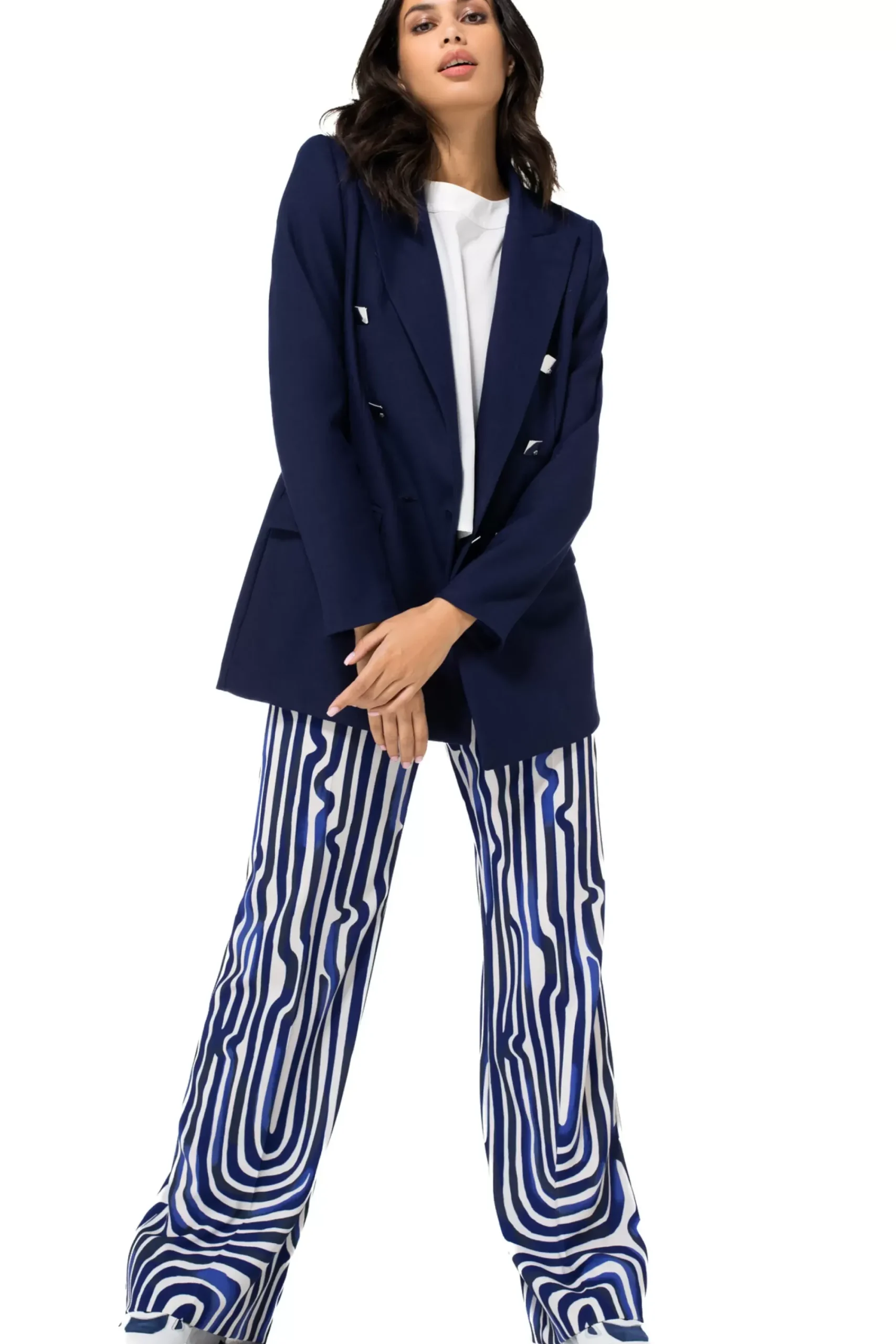 1634-91 / Rechtvallende Top Met Mouweffect>Caroline Biss Discount