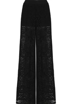 1546-10 / Soepelvallende Broek In Crochet, Wijd Been, Normal Waist>Caroline Biss New
