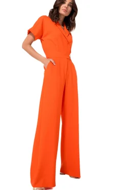 1580-53 / Soepelvallende Comfortabele Jumpsuit, Wijd Been><noscript><img width=