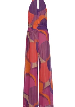 1575-49 / Soepelvallende Geklede Jumpsuit, Wijd Been, Plisse Effect>Caroline Biss Clearance