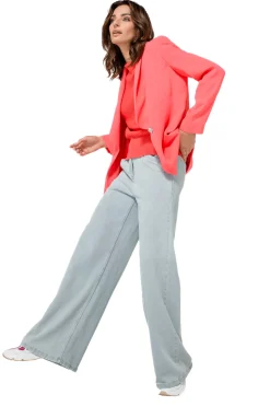 1525-25 / Soepelvallende Jeans, Wijd Been, High Waist><noscript><img width=